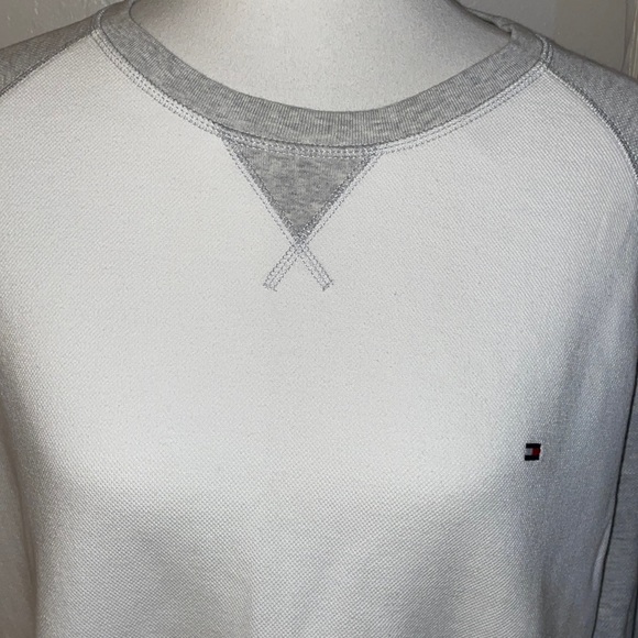 🎉HP🎉NWOT Tommy Hilfiger Crewneck Pullover Sweatshirt White/Gray Size Men's XXL - Picture 7 of 12
